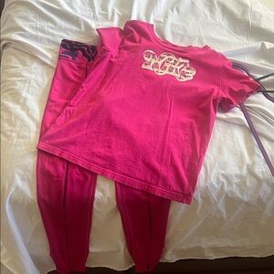 Nike Fuchsia Tee and Leggings Set